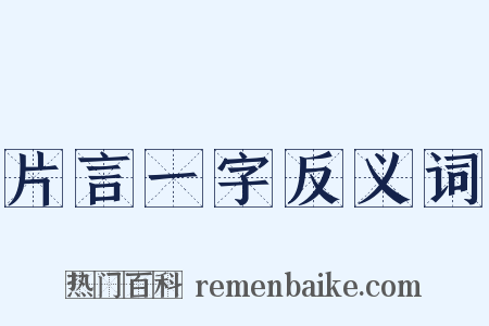 片言一字反义词是什么意思的图片